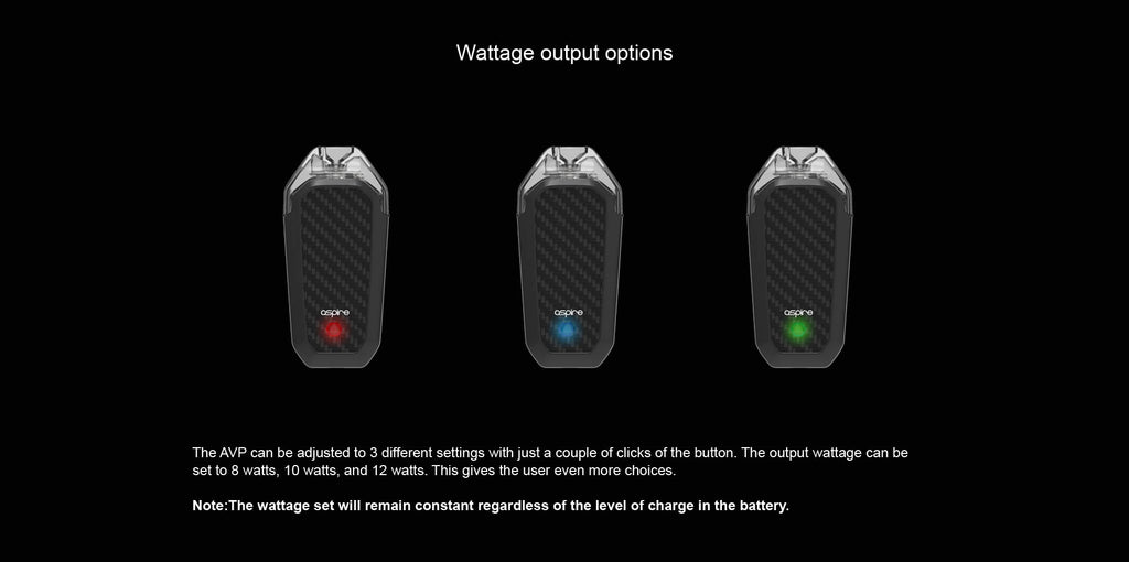 Aspire AVP Vape Pod System Chinese Version output option