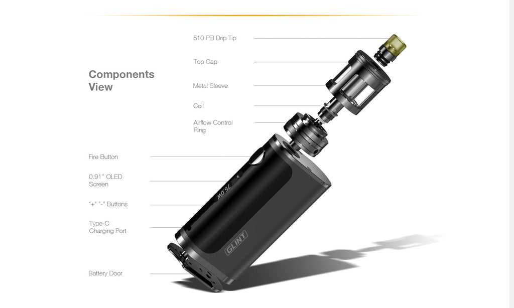 Aspire Nautilus GT 75W VW Mod Kit Components View