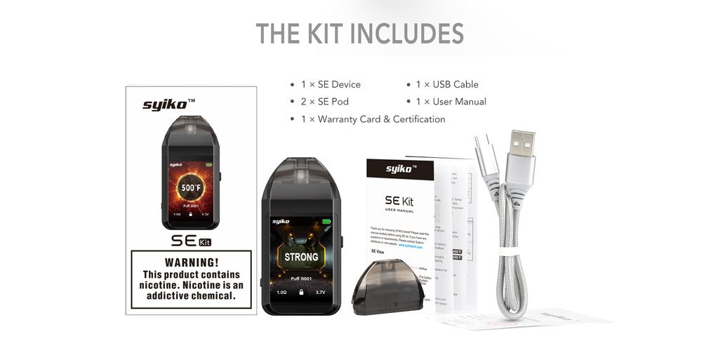 Syiko SE Vape Pod System Kit Includes
